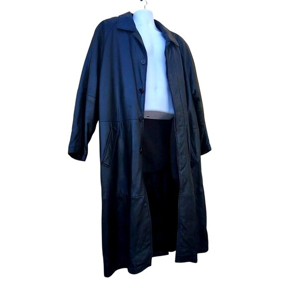 Colebrook Other - Vintage Colebrook Mens Long Black Leather Duster Coat L to XL Bomber